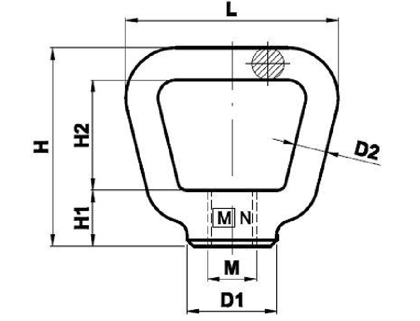 TIRE BORD INOX 316L TIGE 10MM/LONG 80MM