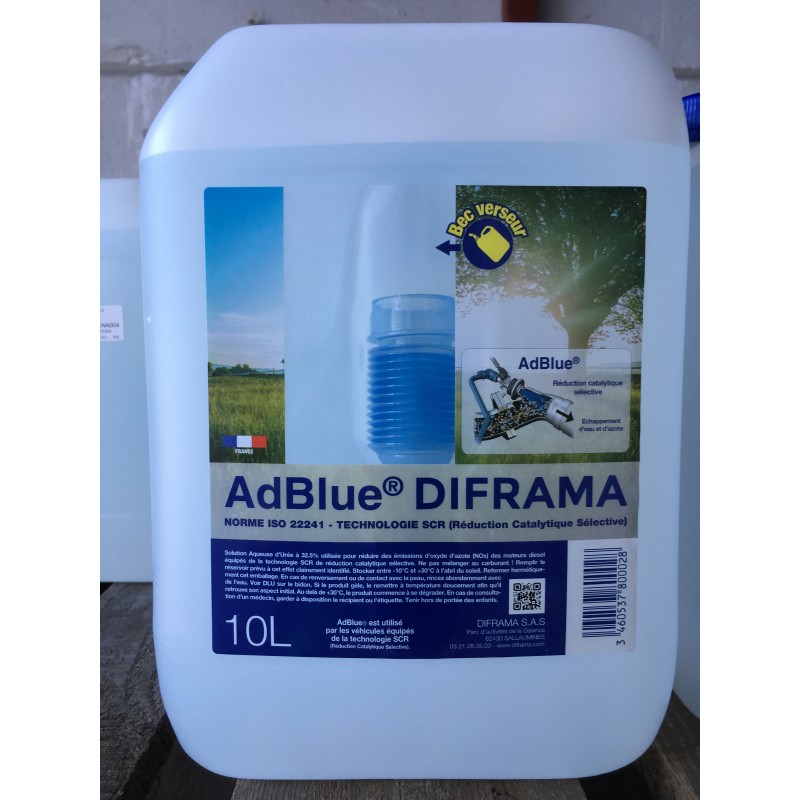 AD BLUE ISO 22241 AVEC BEC VERSEUR INTÉGRÉ PE BLANC 10L