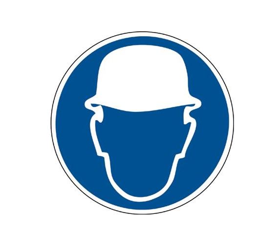 AUTOCOLLANT "CASQUE OBLIGATOIRE" Ø10CM