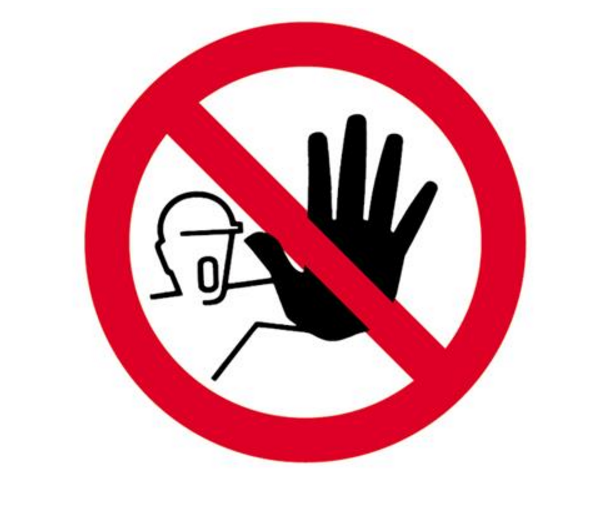 AUTOCOLLANT "ACCÈS INTERDIT" [Taille: 10cm] [Type: main]