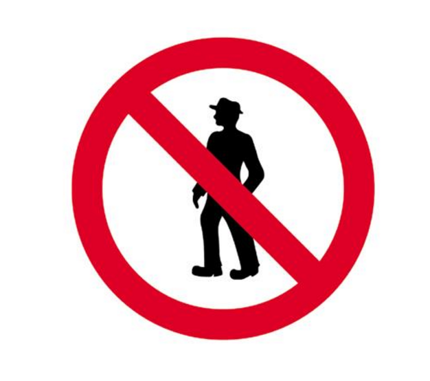 AUTOCOLLANT "ACCÈS INTERDIT" [Taille: 20cm] [Type: Homme]