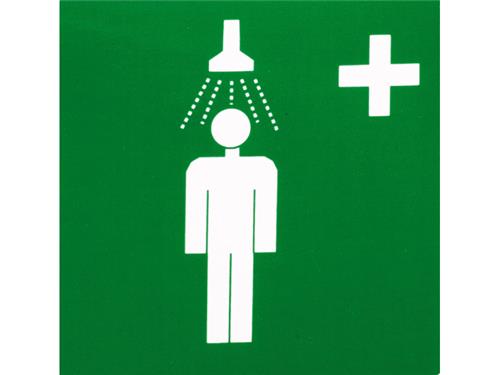AUTOCOLLANT &quot;DOUCHE DE SECOURS&quot; [Taille: 10x10cm]