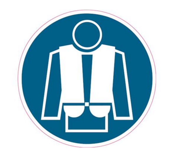 AUTOCOLLANT &quot;GILET OBLIGATOIRE&quot; [Taille: 10cm]