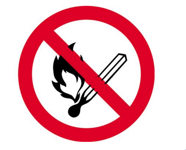 AUTOCOLLANT "INTERDIT DE FAIRE UNE FLAMME" Ø20CM