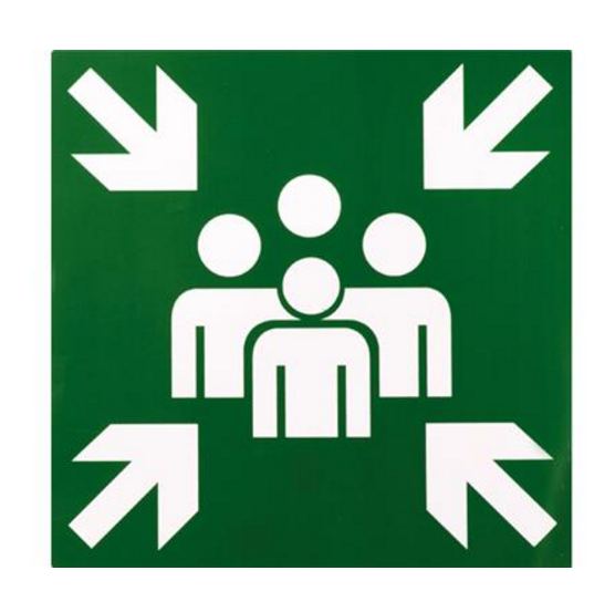 AUTOCOLLANT &quot;POINT DE RASSEMBLEMENT&quot; [Taille: 40cm * 40cm] [Support: Panneau PVC]