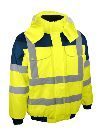 BLOUSON HAUTE VISIBILITÉ INTEMPÉRIES TYPE AVIATEUR [Taille: Taille L] [Couleur: Jaune]