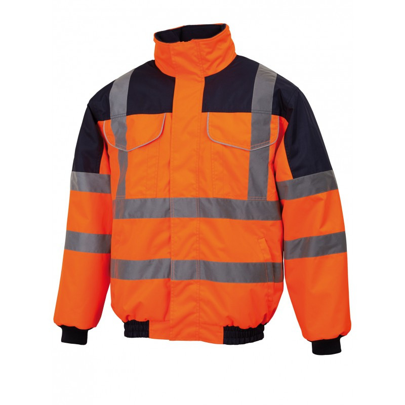BLOUSON HAUTE VISIBILITÉ ORANGE/MARINE [Taille: Taille XL]