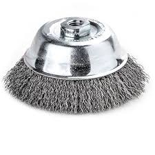 BROSSE ABRASIVE COUPOLE POUR DISQUEUSE FIL DUR LAITON Ø60MM M14