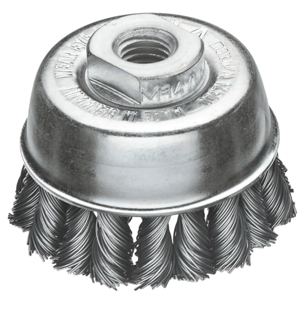 BROSSE ABRASIVE COUPOLE POUR DISQUEUSE ACIER TORSADÉ Ø75MM M14