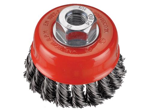 BROSSE ABRASIVE POUR MEULEUSE ACIER TORSADÉ Ø80MM M14