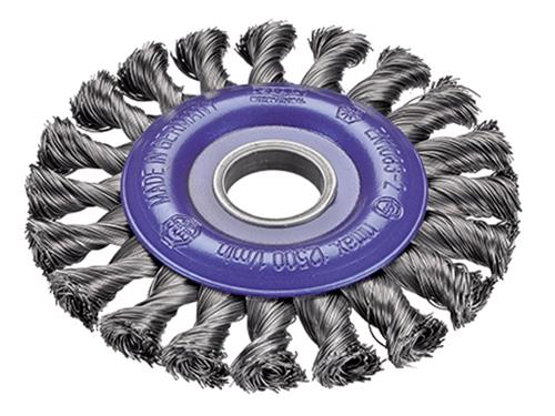 BROSSE ABRASIVE CIRCULAIRE PRO POUR MEULEUSE ACIER TORSADÉ Ø115MM TROU 22,2MM