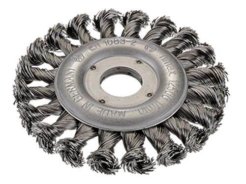 BROSSE ABRASIVE CICULAIRE POUR MEULEUSE ACIER TORSADÉ Ø115MM TROU 22,2MM