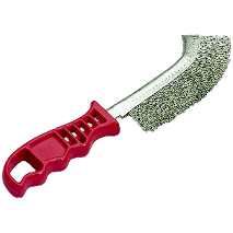 BROSSE MÉTALLIQUE ACIER ONDULÉ CONVEXE POIGNÉE ERGONOMIQUE