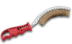 BROSSE MÉTALLIQUE ACIER ONDULÉ CONCAVE POIGNÉE ERGONOMIQUE