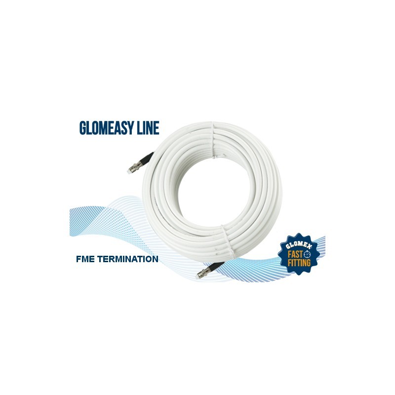 CÂBLE ANTENNE BLANC RG8X TERMINAISON FEMELLE ROULEAU 3M