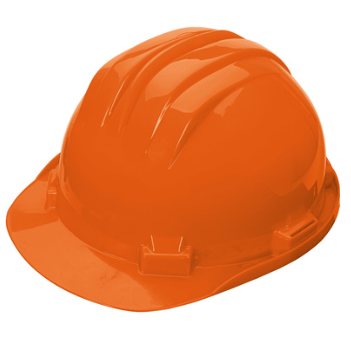 CASQUE DE CHANTIER ORANGE EN POLYÉTYLÈNE