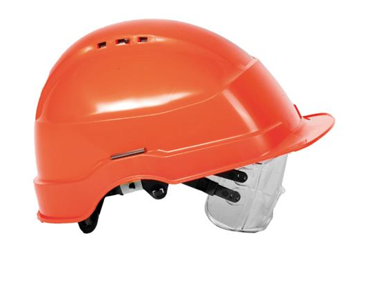 CASQUE DE CHANTIER + LUNETTE PROTECTION [Couleur: Orange]