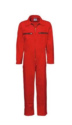 COMBINAISON DE TRAVAIL ROUGE 100% COTON 300G/M² T46