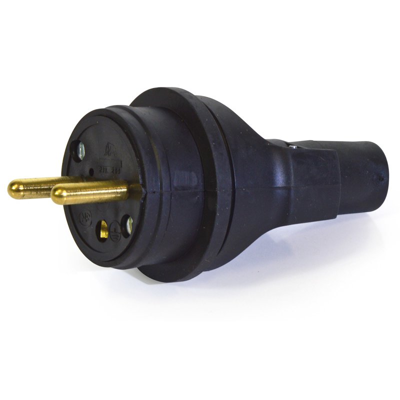 FICHE CAOUTCHOUC [Fiche: MALE 2P+T 10/16A 220V]