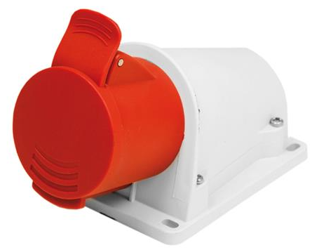 FICHE DE CONTACT CEE ROUGE 380V [Ampérage: 32A] [Fiche: Murale] [Pole: 5]