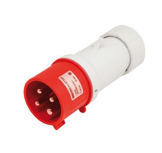 FICHE DE CONTACT CEE ROUGE 380V [Ampérage: 63A] [Fiche: Male] [Pole: 4]