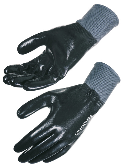 GANT NITRILE TOUT ENDUIT NOIR SUPPORT POLYESTER [Taille: 6 (XS)]