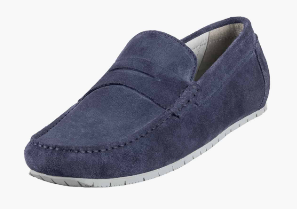 MOCASSIN ADHÉRENT EN CUIR VELOURS VASCO DE GAMA [Taille: Taille 40] [Couleur: Bleu]