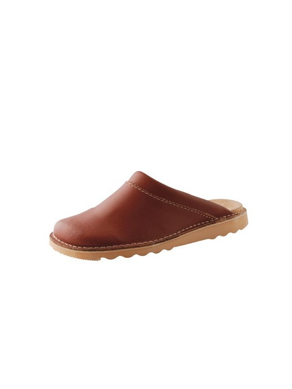 MULE CUIR BRUN T46