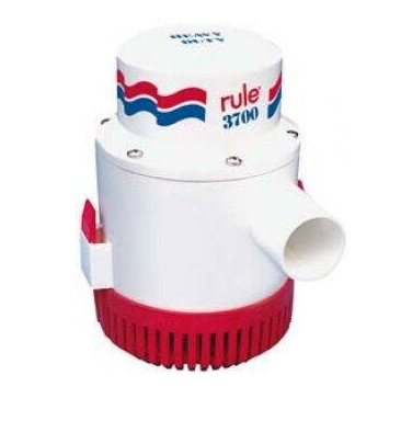 POMPE IMMERGEABLE NON AUTOMATIQUE [rule 1500/2000/3700/: 24V-15A 14000L/h Sortie Tuyau 38mm]