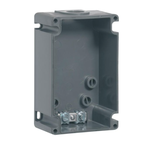 BOITIER PLASTIQUE RÉVERSIBLE HYPRA IP44 POUR PRISE 2P+T, 3P+T ET 3P+N+T 32A - 1 ENTRÉE ISO 25