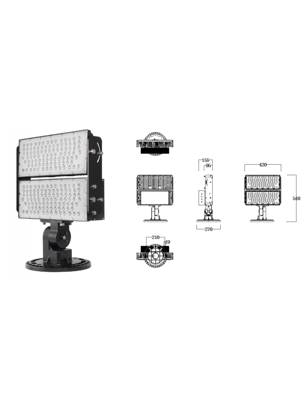 PROJECTEUR LED 220V IP65 [Modèle: RECTANGULAIRE] [Puissance: 500W 84.000Lm]