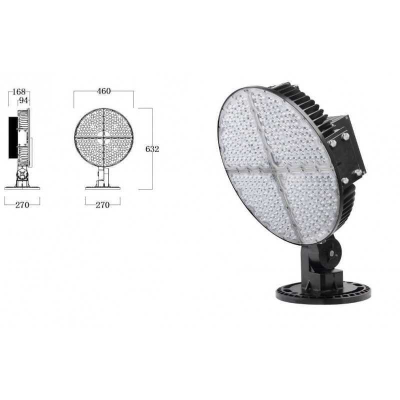 PROJECTEUR LED 220V ROND 600W IP65 84000lm