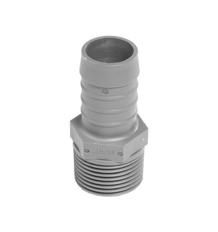 RACCORD PLASTIQUE CANNELÉ ET MÂLE 1/2&quot;