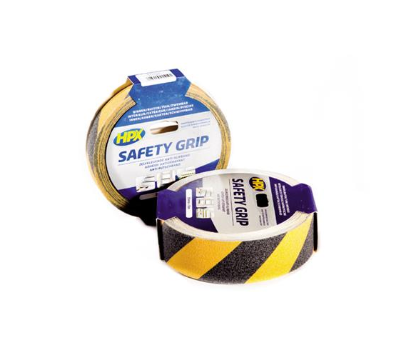 RUBAN AUTOCOLLANT ANTIDÉRAPANT [Taille: 25mm] [Couleur: Jaune/Noir]