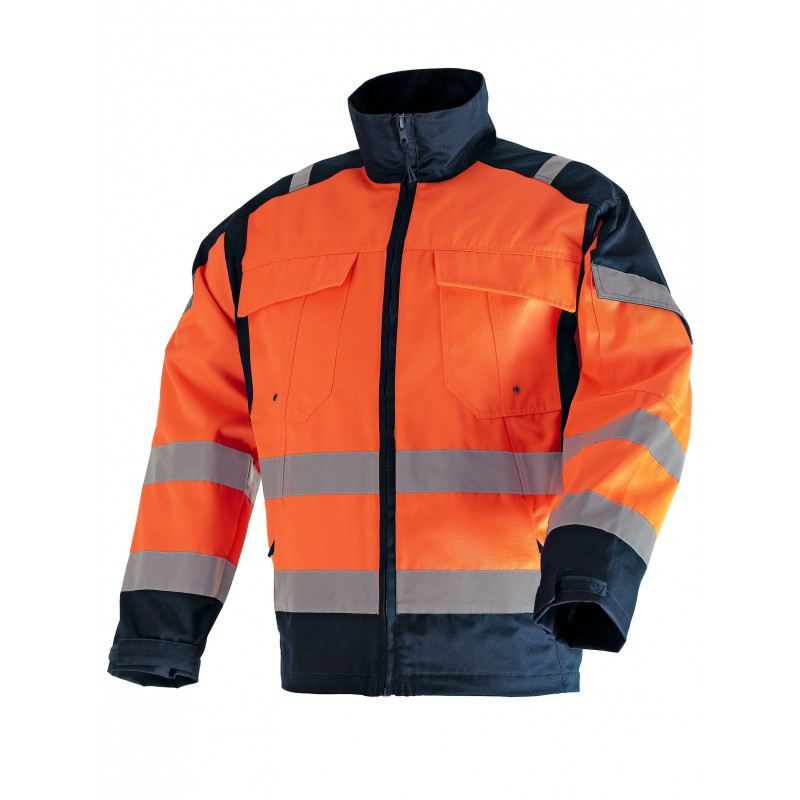 VESTE HAUTE-VISIBILITE ORANGE/MARINE [Taille: Taille XXL]