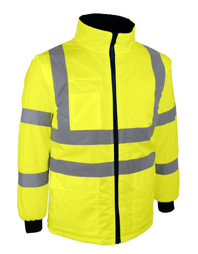 VESTE/GILET 2 EN 1 HV JAUNE DOUBLÉ POLAIRE TXXL