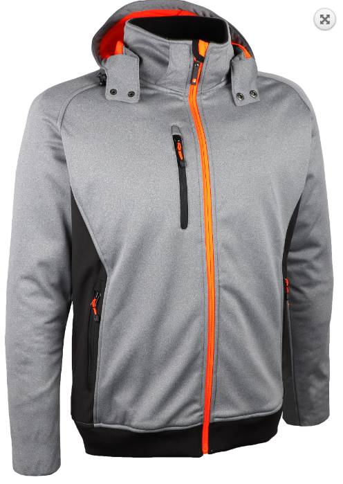 VESTE SOFTSHELL GRISE TRIPLE COUCHE AVEC MEMBRANE TPU TM