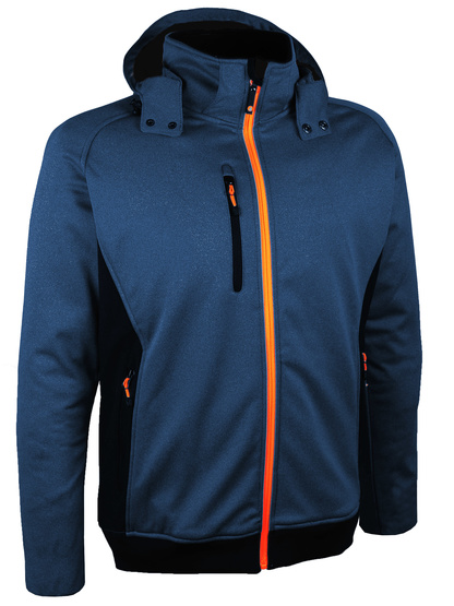 VESTE SOFTSHELL BLEUE TRIPLE COUCHE AVEC MEMBRANE TPU TS