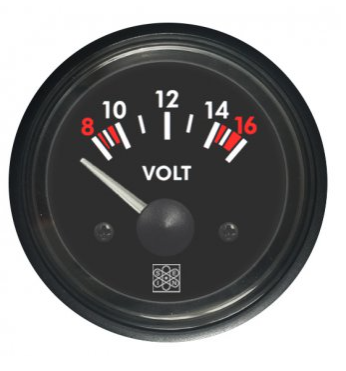 VOLTMETRE VDO MARINE ROND [Marque: VSG ANALOGIQUE] [Couleur: Blanc] [Voltage: 12 V]