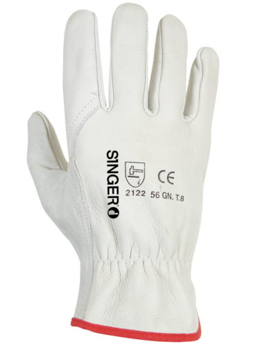 ALL GRAIN NATURAL BOVINE GLOVE. ELASTIC TIGHTENING