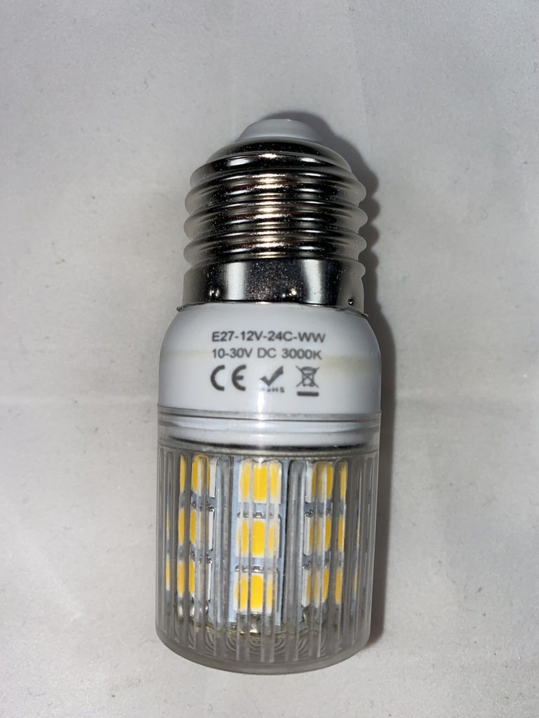 BATTERY E27 LED WW 12/24 3000K P sphere