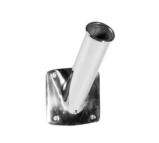 SUPPORT EMBASE PORTE DRAPEAU INOX 45° Ø32