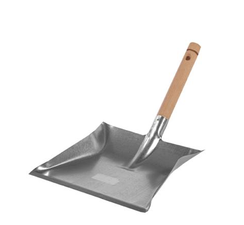 GALVANIZED DUSTPAN WITH WOODEN HANDLE