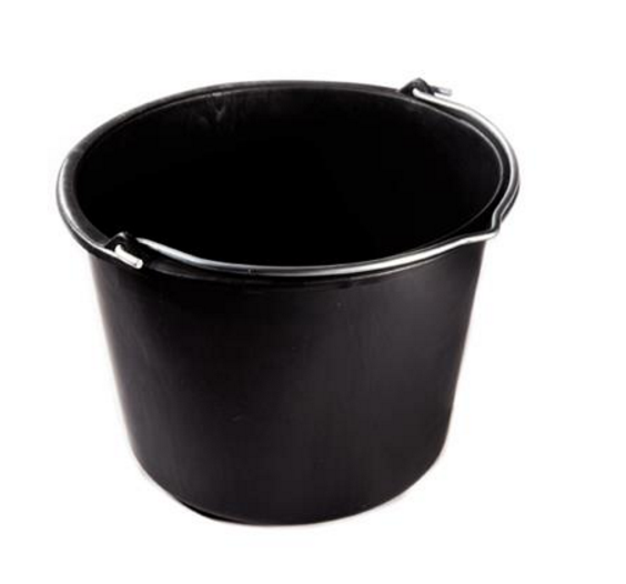 BLACK POLYETHYLENE BUCKET 12 L