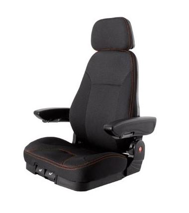 SIÈGE DE PILOTAGE STRAUSS TISSU NOIR/GRIS SANS SUPPORT