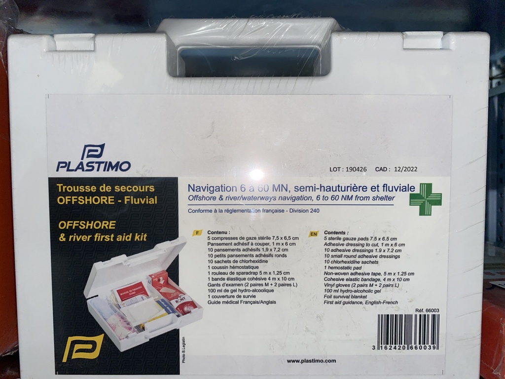 TROUSSE SECOURS FLUVIAL bateau -20mètres