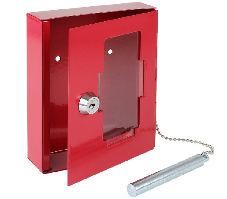 BOITIER ROUGE AVEC VITRE A BRISER