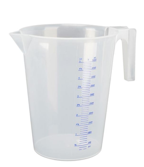 POT DE MESURE PLASTIQUE GRADUÉ 5L