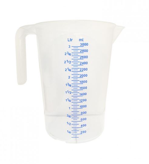 POT DE MESURE PLASTIQUE GRADUÉ 3L