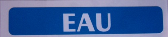 AUTOCOLLANT "EAU" 10cm x 1,8cm